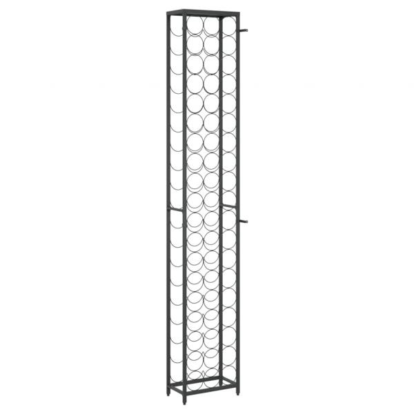Weinregal für 57 Flaschen Schwarz 34x18x200 cm Schmiedeeisen