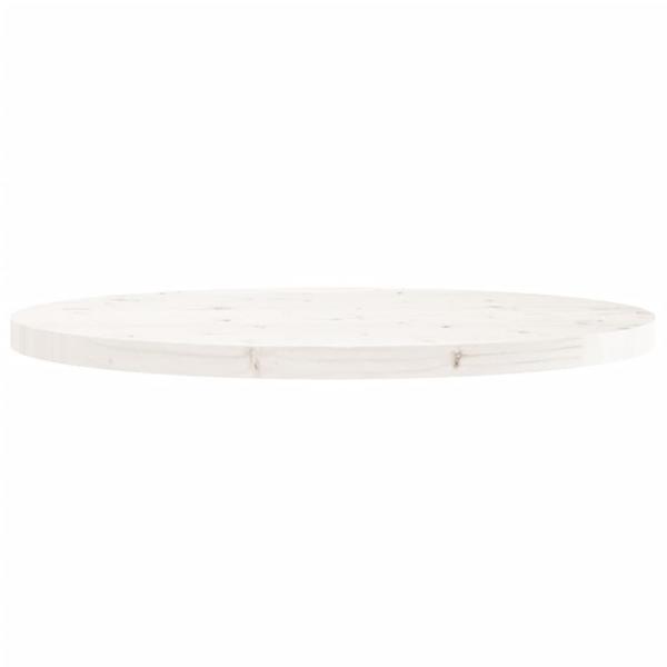 Tischplatte Rund Weiß Ø90x3 cm Massivholz Kiefer