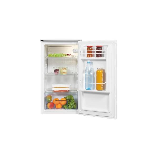 Exquisit KS85-V-091E Standkühlschrank, 45 cm breit, 75L, LED Beleuchtung, 2 Türablagen, Flaschenregal, weiß
