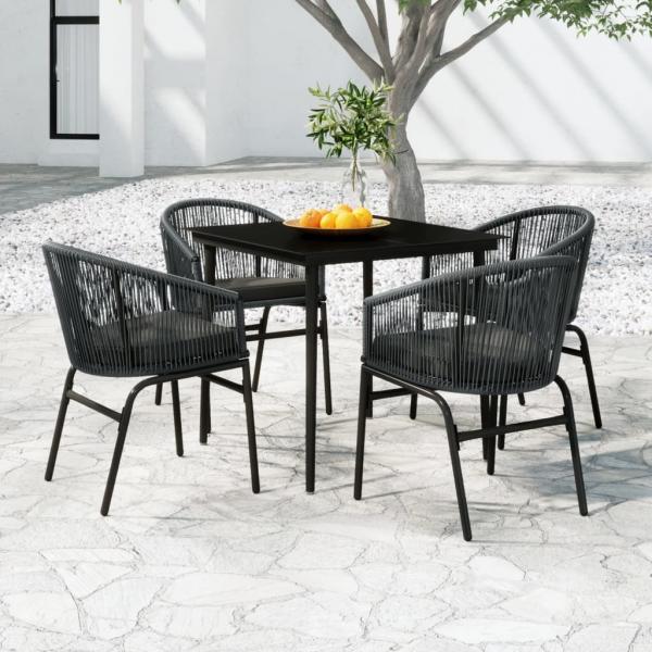ARDEBO.de - 5-tlg. Garten-Essgruppe Grau