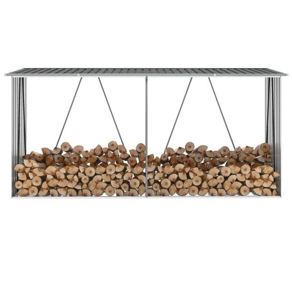 ARDEBO.de - Brennholzlager Verzinkter Stahl 330x84x152 cm Anthrazit  