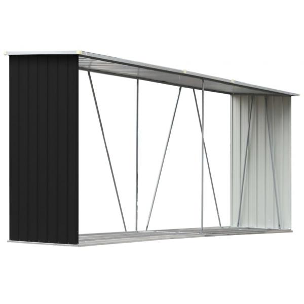 Brennholzlager Verzinkter Stahl 330x84x152 cm Anthrazit  