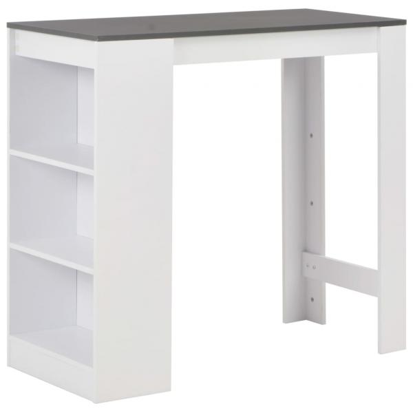 Bartisch mit Regal Weiß 110x50x103 cm