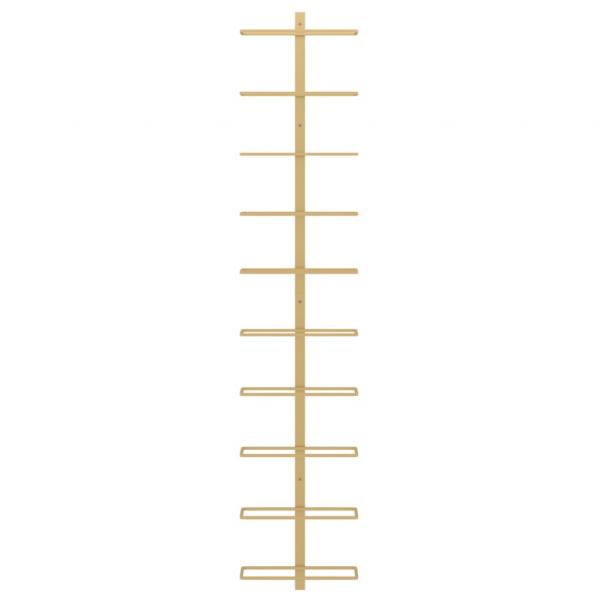 Wand-Weinregal für 10 Flaschen Golden Metall