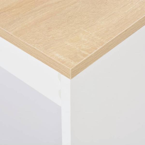 Bartisch mit Regal Weiß 110x50x103 cm