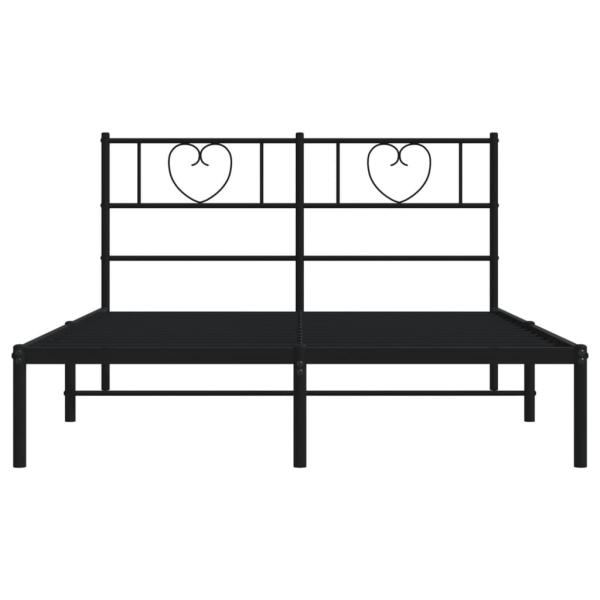 Bettgestell mit Kopfteil Metall Schwarz 120x200 cm