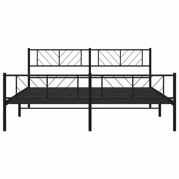 Bettgestell mit Kopf- und Fußteil Metall Schwarz 183x213 cm