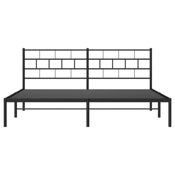 Bettgestell mit Kopfteil Metall Schwarz 183x213 cm