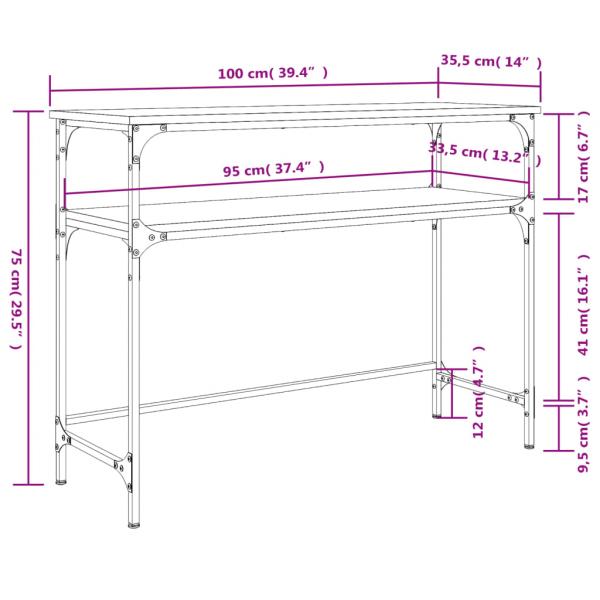Konsolentisch Sonoma-Eiche 100x35,5x75 cm Holzwerkstoff