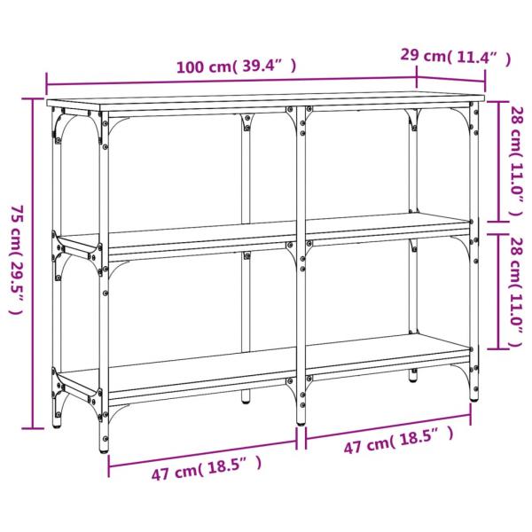 Konsolentisch Grau Sonoma 100x29x75 cm Holzwerkstoff