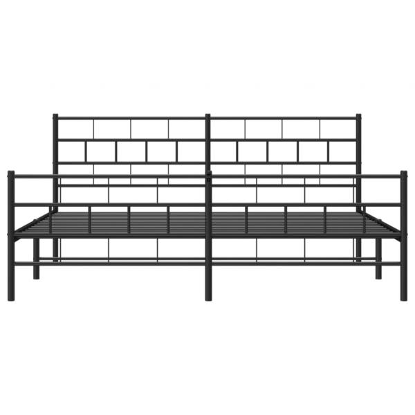 Bettgestell mit Kopf- und Fußteil Metall Schwarz 183x213 cm