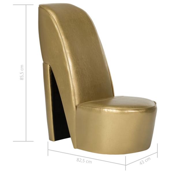 Stuhl in Stöckelschuh-Form Golden Kunstleder
