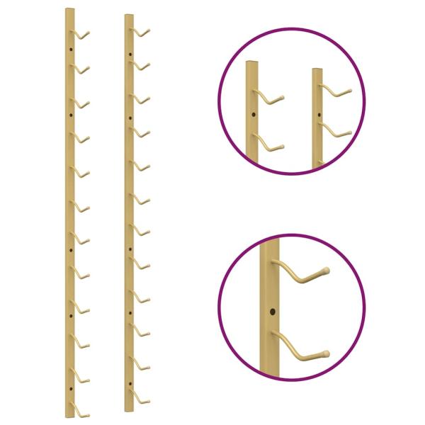 Wand-Weinregal für 12 Flaschen 2 Stk. Golden Eisen