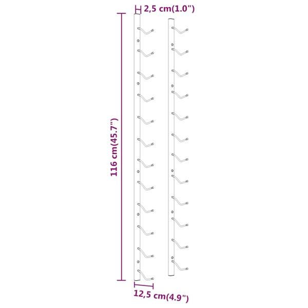 Wand-Weinregal für 12 Flaschen 2 Stk. Golden Eisen