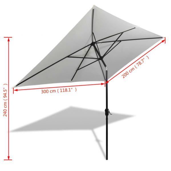Sonnenschirm 200 x 300 cm Sandweiß rechteckig