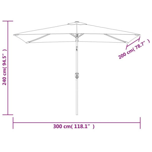 Sonnenschirm 200 x 300 cm Sandweiß rechteckig