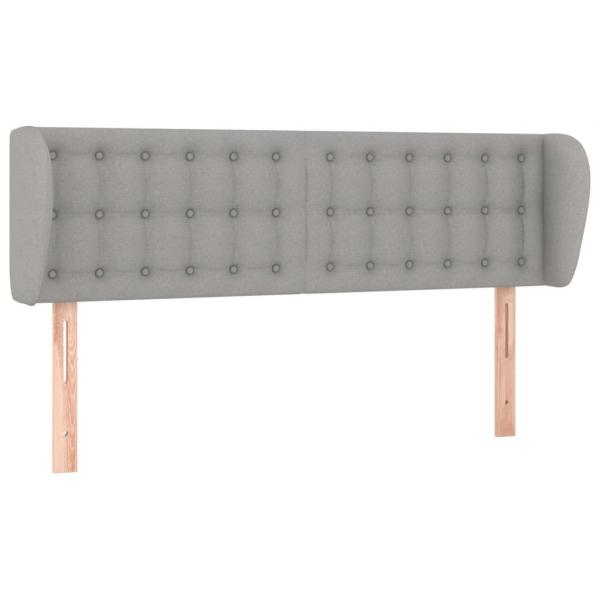 Kopfteil mit Ohren Hellgrau 147x23x78/88 cm Stoff