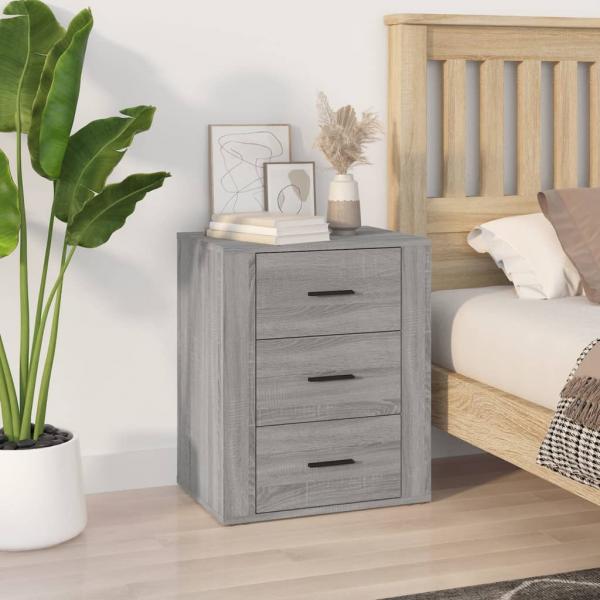 ARDEBO.de - Nachttisch Grau Sonoma 50x36x60 cm Holzwerkstoff