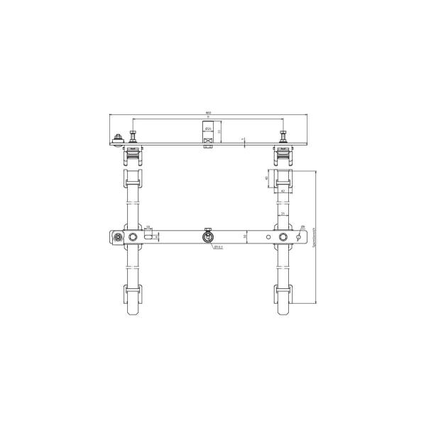 Dehn Halter für Fangeinrichtung auf Firstziegel und Gratsteinen Ausführung doppelt HA 16 2F FG120.300 V2A (123116)