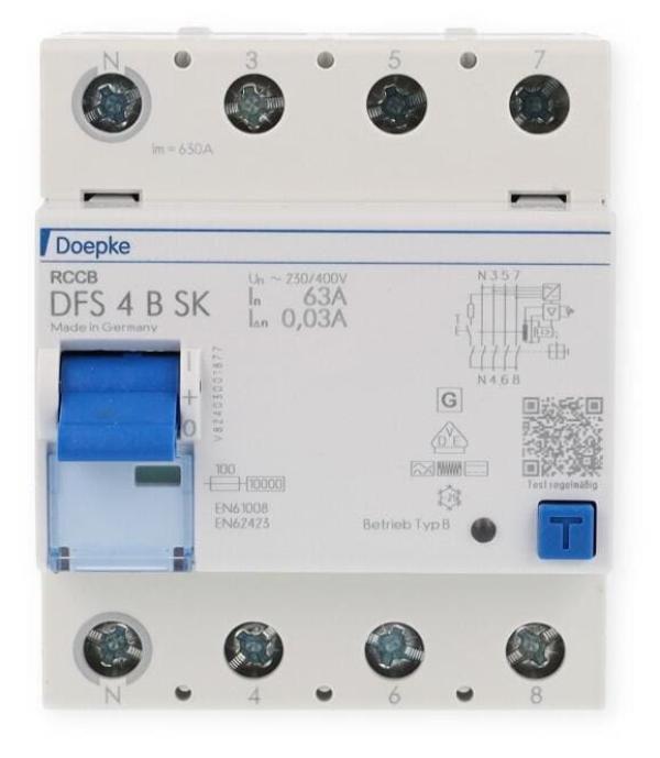 ARDEBO.de Doepke DFS 4 063-4/0,03-B SK Fehlerstromschutzschalter, 63/0,03A, 4-Polig, Typ B (09144998)