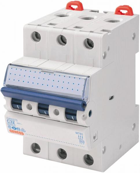 ARDEBO.de GEWISS GW92569 Leitungsschutzschalter (MCB) B-Charakteristik, 20A, 400V, 3-Polig, 3TE