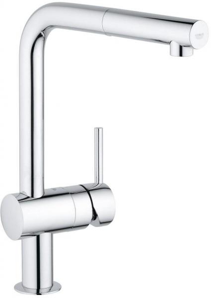 ARDEBO.de GROHE Minta Einhand-Spültischbatterie, DN15, Hochdruck, L-Auslauf, schwenkbarer Rohrauslauf, chrom (32168000)