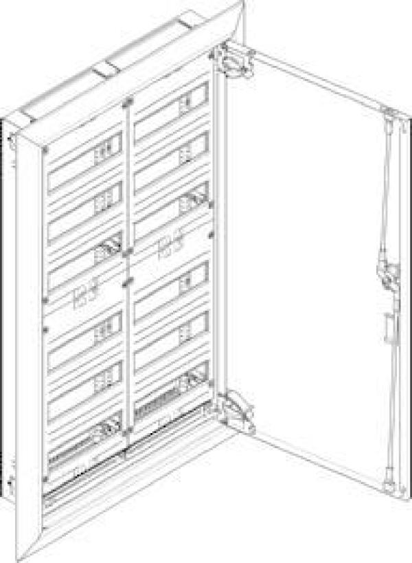 ARDEBO.de ABN UK26 Flachverteiler Unterputz/Hohlwand, 2x6-reihig, IP30, HxBxT: 970x570x110 mm, weiß