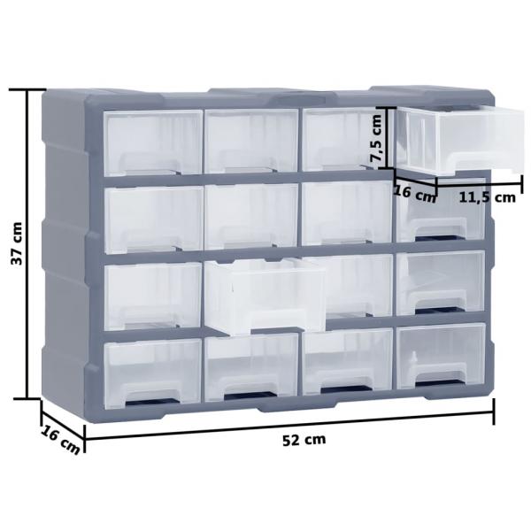 Multi-Schubladen-Organizer 16 Schubladen 52x16x37 cm