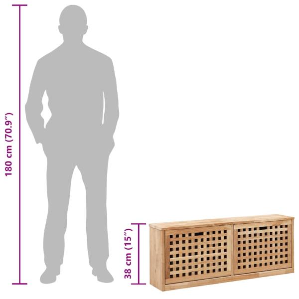 Schuhbank 94 x 20 x 38 cm Walnussholz Massiv