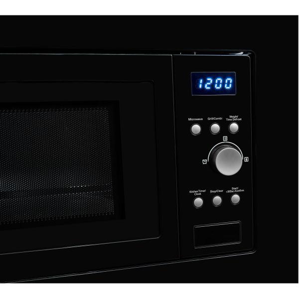 Exquisit EMW1770-G-D-030 Einbau Mikrowelle, 59,5 cm breit, 17L, Grill, Timer, Schwarz Glas