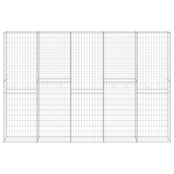 Gabionenwand mit Abdeckung Verzinkter Stahl 300x30x200 cm