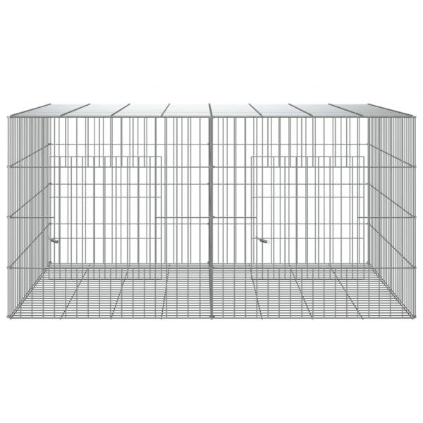Kaninchenkäfig 2 Paneele 110x79x54 cm Verzinktes Eisen