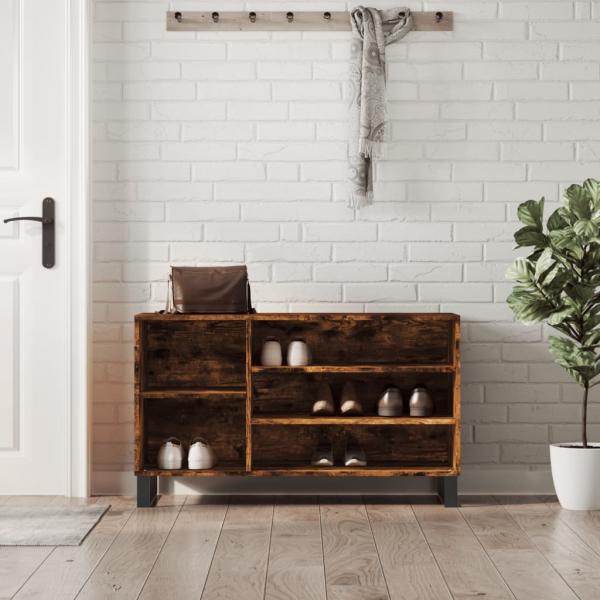 ARDEBO.de - Schuhregal Räuchereiche 102x36x60 cm Holzwerkstoff