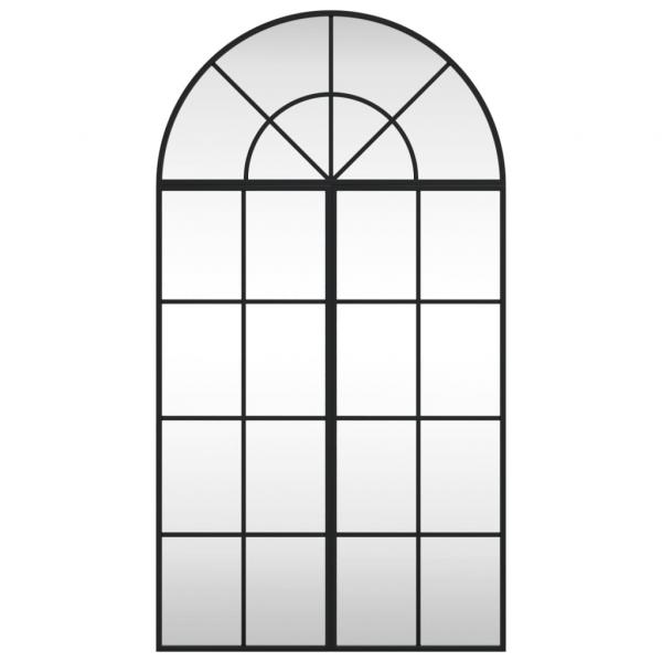 Wandspiegel Schwarz 60x110 cm Gewölbt Eisen