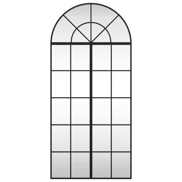 Wandspiegel Schwarz 60x130 cm Gewölbt Eisen