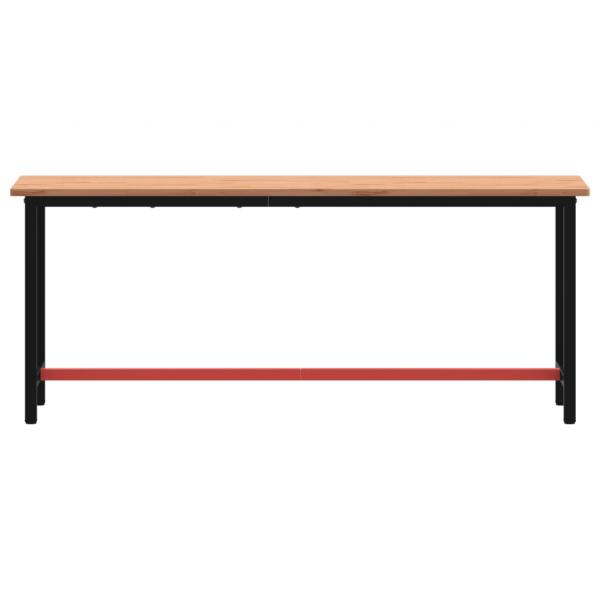 Werkbank 200x55x81,5 cm Massivholz Buche und Metall