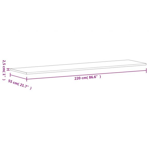 Werkbankplatte 220x55x2,5 cm Massivholz Buche