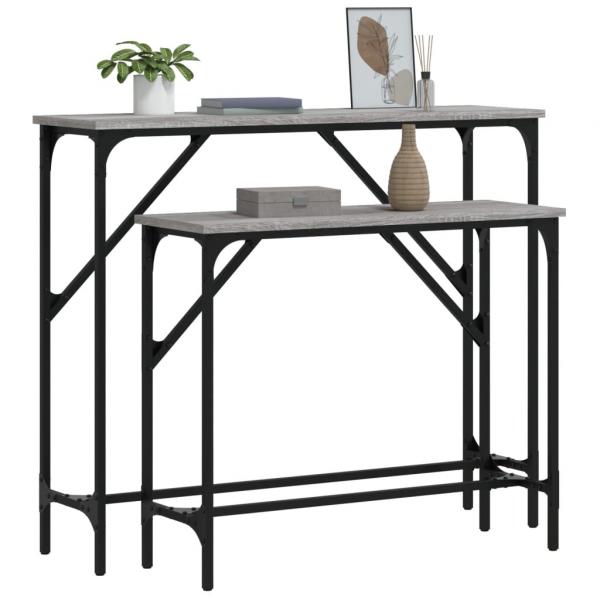 Konsolentische 2 Stk. Grau Sonoma Holzwerkstoff