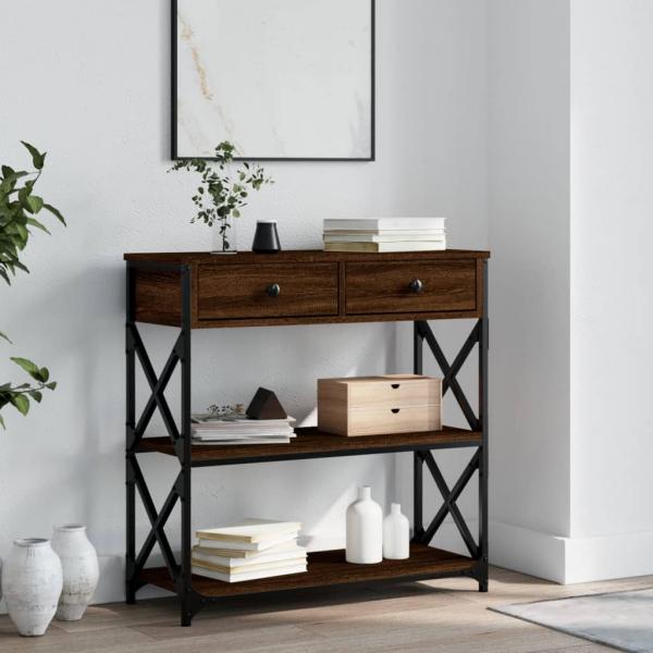 ARDEBO.de - Konsolentisch Braun Eichen-Optik 75x28x75 cm Holzwerkstoff