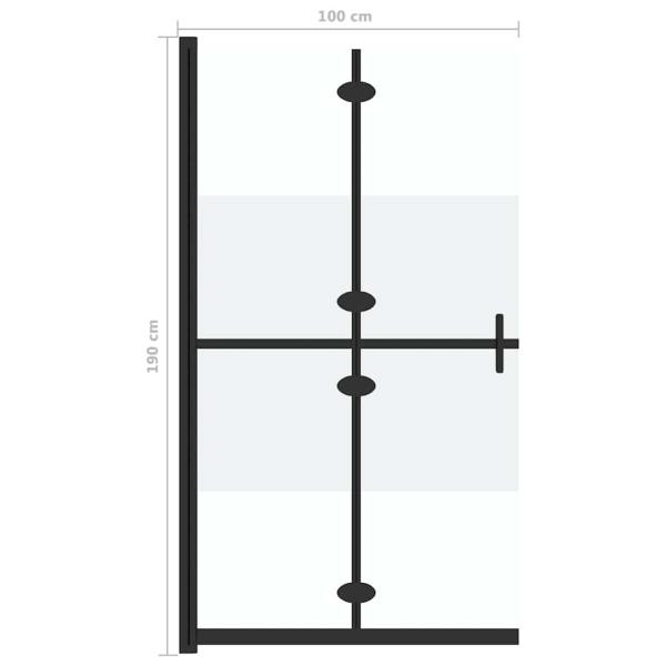 Faltbare begehbare Duschwand Halbmattiertes ESG-Glas 100x190 cm