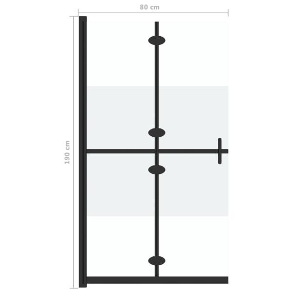 Faltbare begehbare Duschwand Halbmattiertes ESG-Glas 80x190 cm