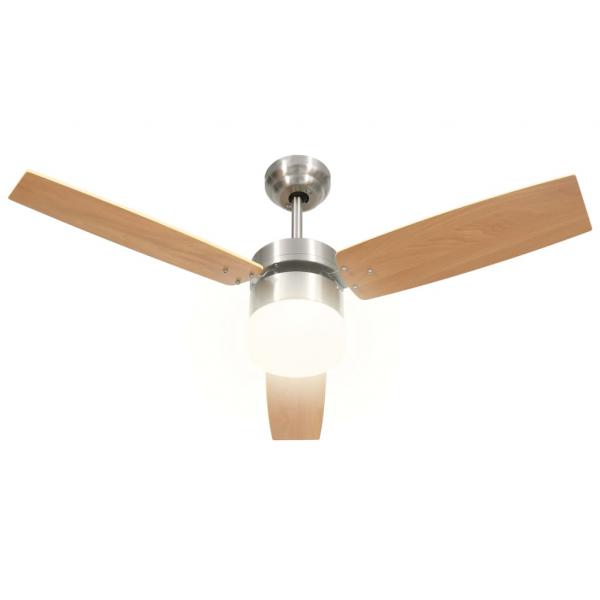 Deckenventilator mit Licht und Fernbedienung 108 cm Hellbraun