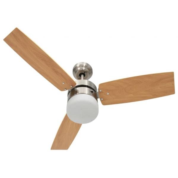 Deckenventilator mit Licht und Fernbedienung 108 cm Hellbraun