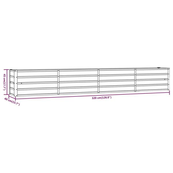 Hochbeet Rostig 320x40x45 cm Cortenstahl