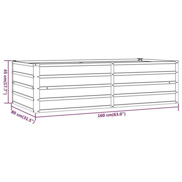 Hochbeet Rostig 160x80x45 cm Cortenstahl