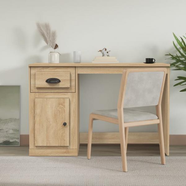 ARDEBO.de - Schreibtisch mit Schublade Sonoma-Eiche 115x50x75 cm 
