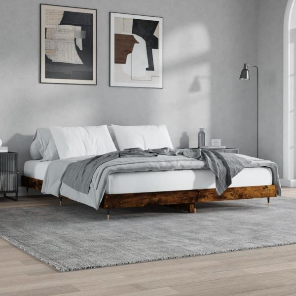 ARDEBO.de - Bettgestell Räuchereiche 120x200 cm Holzwerkstoff