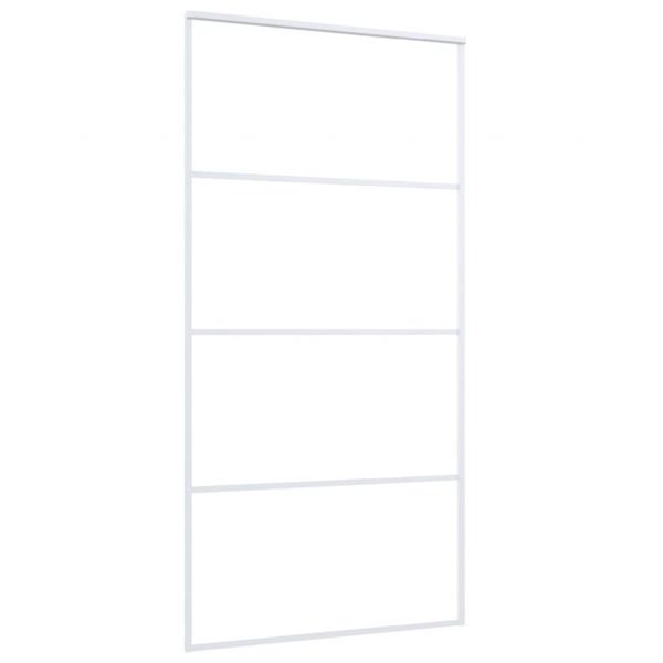 Schiebetür ESG Glas und Aluminium 102,5x205 cm Weiß
