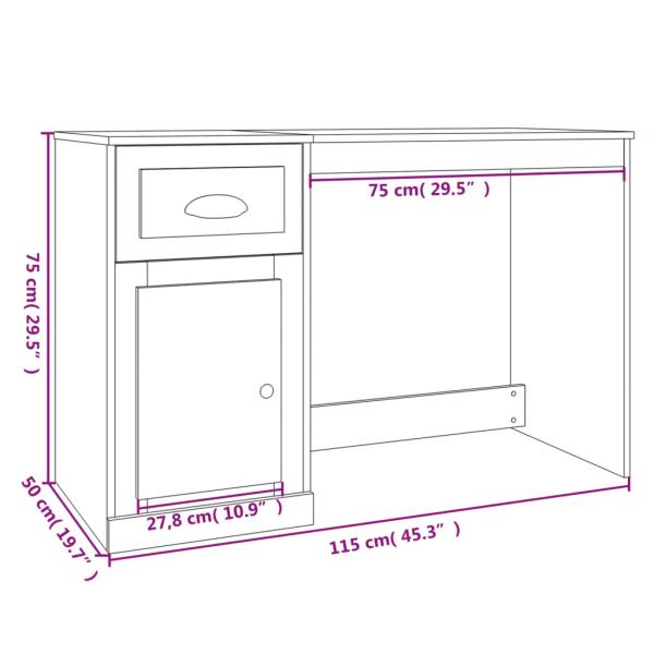 Schreibtisch mit Schublade Weiß 115x50x75 cm Holzwerkstoff