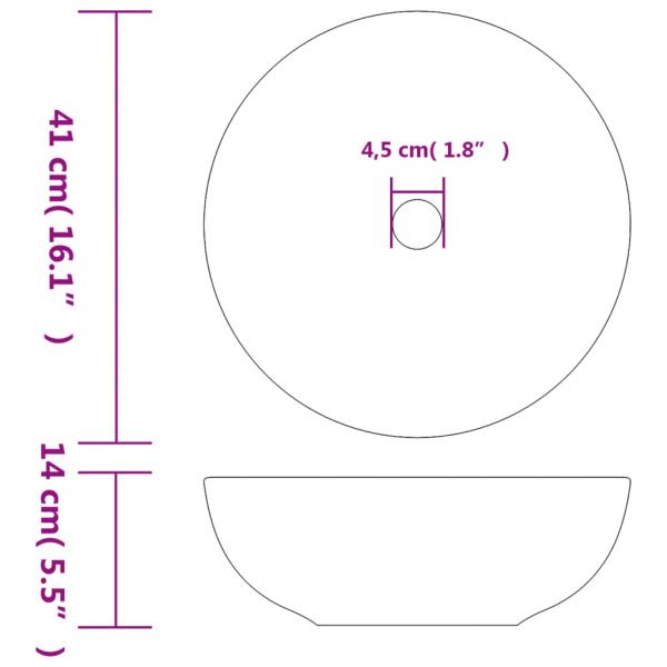 Aufsatzwaschbecken Mehrfarbig Rund Ø41x14 cm Keramik